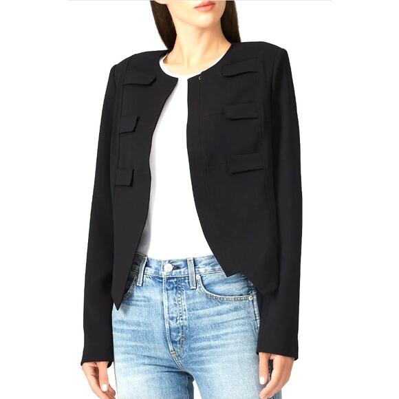 DEREK LAM Collective Black Military Jacket Blazer Size  16 - Picture 3 of 13